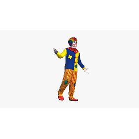 Adult Clown Suit Standing Pose Fur 3D model